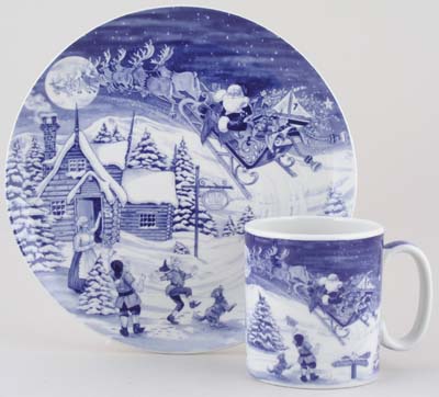 Christmas Plate and Mug Set Santas Big Day 2008
